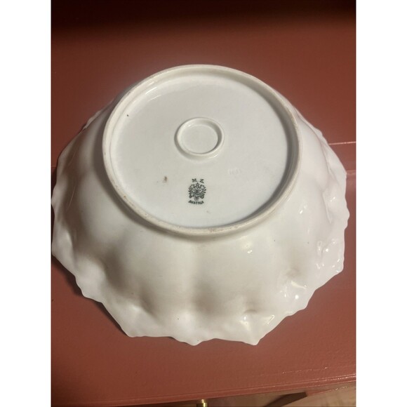 Antique MZ AUSTRIA Hand Painted Bowl Pink Roses Embossed Mold Victorian - Picture 7 of 8